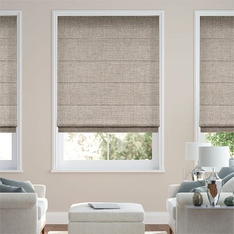 roman shade - Google Search White Roman Blinds, Roman Shades Living Room, Blockout Blinds, Active Office, Window Furnishings, Bus Ideas, Window Curtains Living Room, Living Room Blinds, Bedroom Blinds