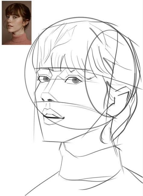 Loomis Head Proportions, Loomis Head Drawing, Loomis Method Sketch, Loomis Method Drawing, Loomis Method Head, Face Proportions Drawing, Drawing Methods, Loomis Method, Portrait Drawing Tips