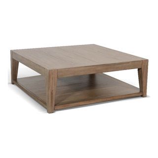 Sunny Designs Doe Valley Mahogany Wood Coffee Table with Casters in Light Brown - Transitional - Coffee Tables - by Homesquare | Houzz Oversize Coffee Table, Shack Living, Square Coffee Table With Storage, Square Wood Coffee Table, Coffee Table With Casters, Transitional Coffee Tables, Large Square Coffee Table, Natural Coffee Table, Large Coffee Table