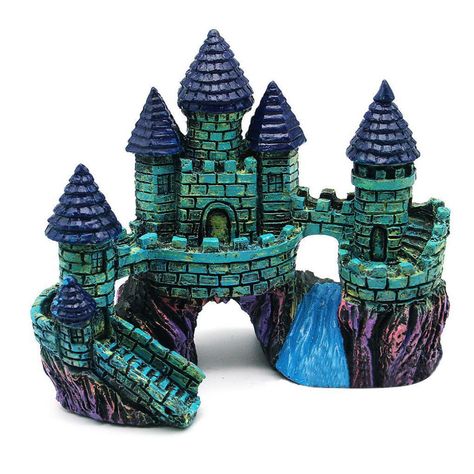 Arrives by Wed, Jun 8 Buy Fish Tank Resin Aquarium Accessories Ornament Decoration Castle at Walmart.com Resin Aquarium, Blue Castle, Big Aquarium, Fish Tank Stand, Fish Tank Terrarium, Small Castles, Aquarium Terrarium, Castle Decor, Aquarium Stand