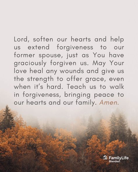 Forgiveness can be hard, but it’s the key to healing and peace, especially in blended families. Let’s reflect on God’s grace and extend it to others. Take a moment to pray for the strength to forgive in this season of thanksgiving. #FamilyLifeBlended #BlendedFamily #Forgiveness Quotes About Healing, Blended Families, Blended Family, To Forgive, Healing Quotes, Family Life, Gods Love, Encouragement, Thanksgiving