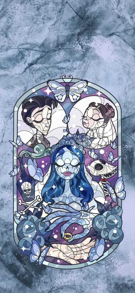 Corpse Bride Stained Glass Art, Good Vs Evil Characters, Corpse Bride Illustration, Corpse Bride Cartoon, Corpse Bride Stickers, The Corpse Bride Art, Tim Burton Dibujos, Corpse Bride Drawing, Corpse Bride Wallpaper