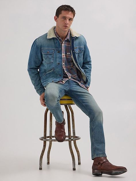 Wrangler Riggs Workwear, Men’s Western Wear, Cowboy Look Men Style, Mens Country Style, Denim Jacket Sherpa, Cowboy Jeans, Straight Leg Jeans Men, Western Fits, Wrangler Pants#CasualOutfitsMens #MensStreetStyles #StreetCasual #CasualUrbanStyle #MensStreetwear #CasualOutfitIdeas Men Western Fashion, Men Casual Outfit Jeans, Southern Outfit Men, Men’s Southern Style, Men’s Fashion Country, Farm Outfit Men, Men’s Western Outfits, Cowboy Look Men Style, Jean Reference