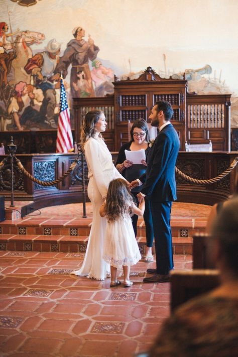 Tania and Oscar’s Santa Barbara Courthouse Wedding Courthouse Wedding With Kids, Santa Barbara Courthouse Wedding, Courthouse Wedding Photos, Courthouse Wedding Dress, Santa Barbara Courthouse, Court Wedding, Wedding Countdown, Wedding Court, 5 De Mayo