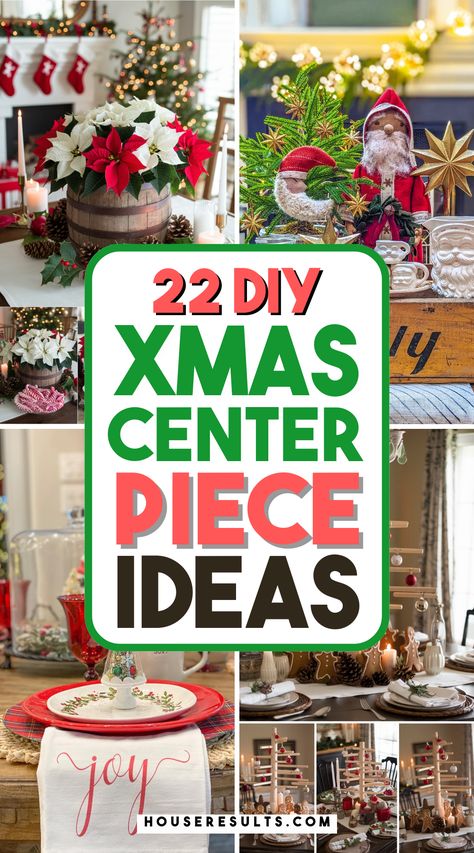 Looking for the perfect Christmas centerpiece? 🎄💖 Check out these DIY ideas that add charm and personality to your holiday table! From simple to intricate, you’ll find designs for every skill level. Save this pin and start crafting your festive centerpiece today! Christmas Centerpieces With Lights, Cake Table Centerpieces, Easy Table Centerpieces Christmas, Holiday Table Arrangements, Christmas Centerpieces For Party, Diy Xmas Centerpieces, Christmas Center Piece For Table, Christmas Centerpieces Diy Dollar Stores, Small Christmas Centerpieces