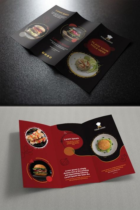 Menu Brochure, Restaurant Brochures, Food Menu Template, Fast Food Menu, Food Template, Photoshop Design Ideas, Valentines Day Food, Western Food, Design Brochure