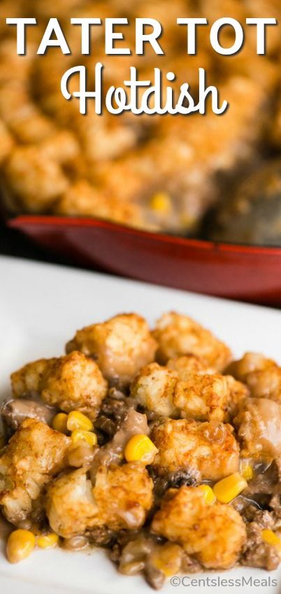 Easy Hotdish Recipes, Beef Tater Tot Casserole, Tater Tot Hotdish, Easy Tater Tot Casserole, Tater Tot Recipes, Hotdish Recipes, Tater Tot Casserole Recipes, Cream Of Mushroom Soup, Cream Of Mushroom