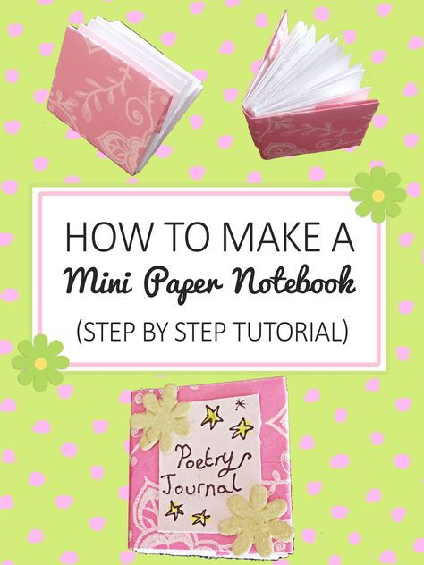 Step by step tutorial onn creating a mini paper notebook. Follow these super easy steps to create your own mini paper notebook! Diy Mini Notebook, How To Make Notebooks, Journals Ideas, Books Diy, Boredom Busters For Kids, Wacky Wednesday, Poetry Journal, Fun Projects For Kids, Summer Preschool