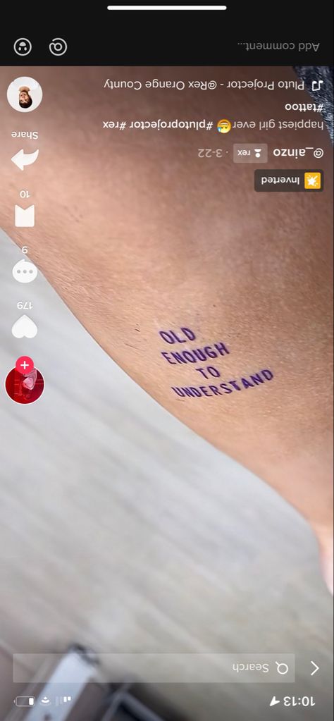 Old Enough To Understand Pluto Projector, Pluto Projector Tattoo, Projector Tattoo, Pluto Tattoo, Pluto Projector, Better Fashion, Matching Tattoo, Tat Ideas, Tattoo Inspo