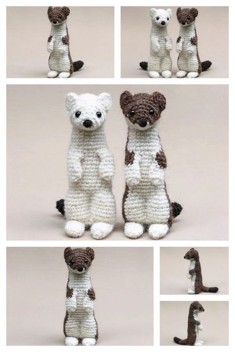 Amigurumi Speedy The Ferret Free Pattern-1 16 Weasel Crochet Pattern Free, Ferret Amigurumi Free Pattern, Ferret Plushie Pattern, Ferret Sweater Crochet Pattern, Crocheted Ferret, Crocheted Stuffed Animals, Easy Crochet Animals, Crochet Panda, Quick Crochet Patterns