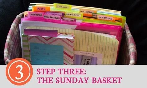 Sunday Basket, Paper Organization System, Paper Clutter Organization, Organizing Paperwork, Bill Organization, Paper Clutter, Clutter Organization, Binder Organization, Basket Organization