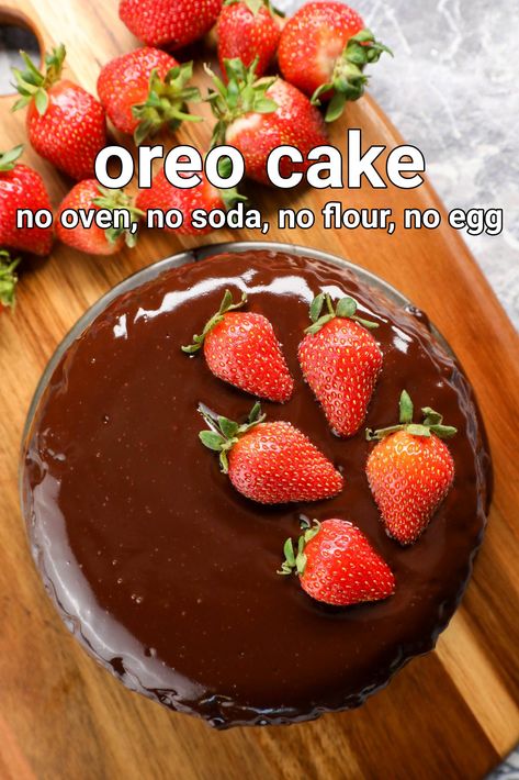 oreo chocolate cake recipe | no oven, no flour, no soda chocolate cake Cake Recipes Biscuits, Cake From Oreo Biscuit, Cake Recipes With Biscuits, How To Bake Biscuits At Home, How To Make Oreo Cake Without Oven, How To Make Cake From Biscuits, Oreo Cake In Cooker, Cake Without Baking Powder Or Soda, How To Prepare Cake At Home