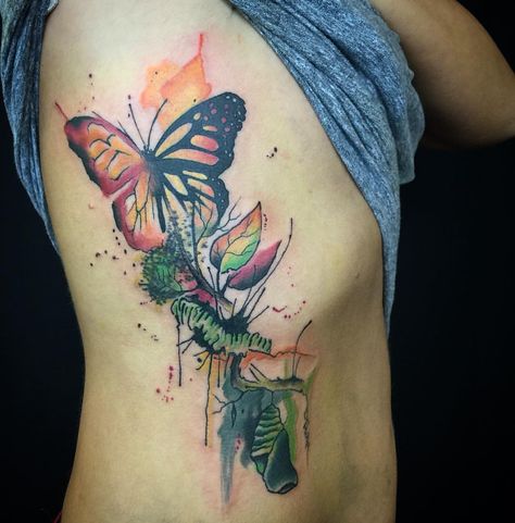 Metamorphosis Metamorphosis Tattoo, Caterpillar Tattoo, Teen Tattoos, Evolution Tattoo, Butterfly Metamorphosis, Moth Tattoo Design, Unique Butterfly Tattoos, Art Teen, Insect Tattoo