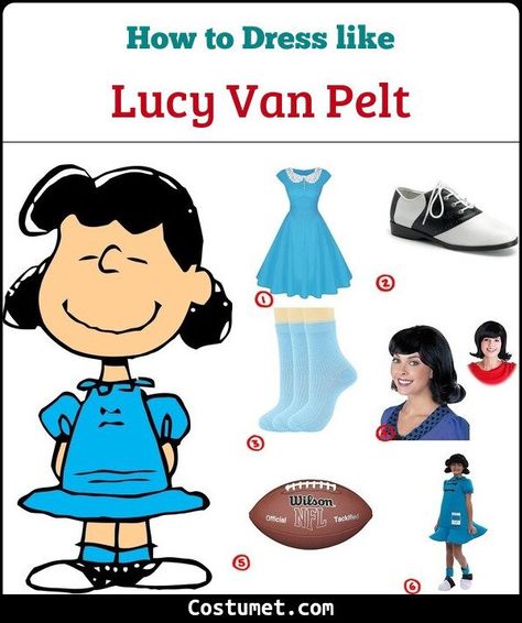 Lucy Van Pelt (Peanuts) Costume for Cosplay & Halloween 2021 Lucy Peanuts Costume, Lucy Charlie Brown Costume, Lucy Van Pelt Halloween, Lucy Van Pelt Costume, Peanuts Costume, Charlie Brown Halloween Costumes, Woodstock Costume, Peanuts Halloween Costume, Peanut Costume