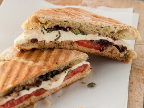 Get Tomato Mozzarella Pan Bagnat Recipe from Food Network Tomato Mozzarella Sandwich, Ina Garden, Recipes With Ingredients, Mozzarella Sandwich, Panini Recipes, Ina Garten Recipes, Ciabatta Bread, Tomato Mozzarella, Tomato Sandwich