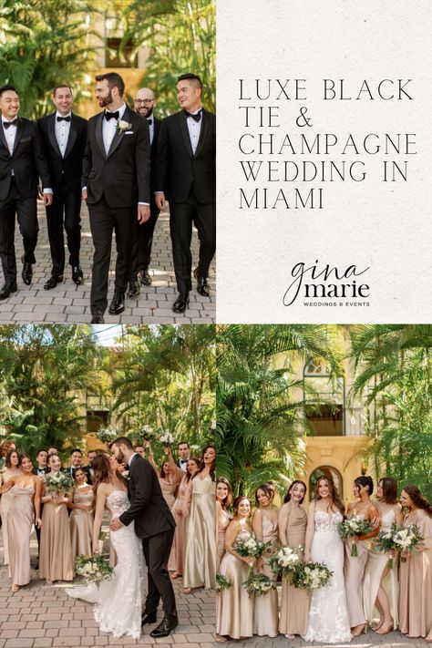 Classic Black Tie And Champagne Wedding | Luxury Wedding | Miami Wedding Planner | This modern destination Florida wedding was full of classic wedding details and decor inspirations from the flowers to the design that you won’t want to miss! Explore villa woodbine fountain, villa woodbine miami, and villa woodbine stairs. Book Gina and her team to plan your Florida or Destination Wedding at ginamarieevents.com. Black Tie Beach Wedding, Classic Wedding Details, Villa Woodbine, Destin Florida Wedding, Luxury Wedding Decor, Wedding Luxury, Luxury Wedding Venues, Luxury Weddings, Event Planning Company