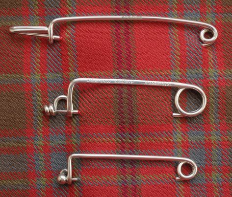 Sterling silver kilt pins - from top: hallmarked regimental officers' , presentation award engraved 'Platoon competition Xmas 1915' , civialian 1950s pin.  What was the platoon competition?  Number of enemy kills, perhaps..? Library Inspiration, Kilt Pins, Scotland Forever, Pin Ideas, Kilt Pin, Kilt, Scotland, United Kingdom, Presentation