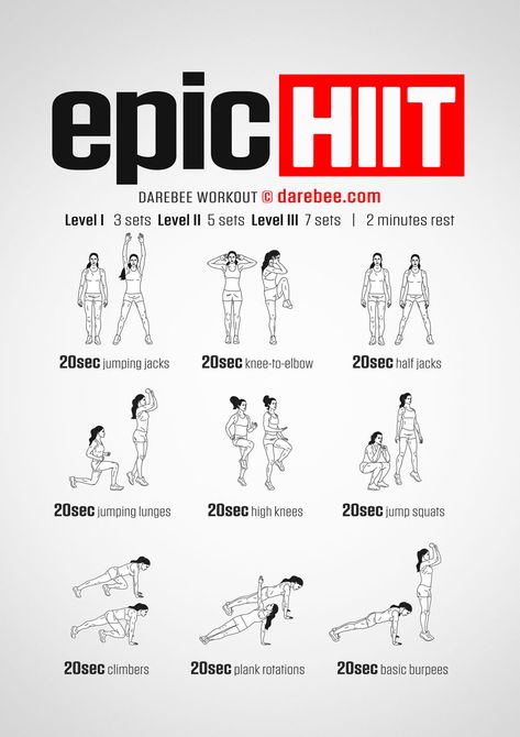 Epic HIIT Workout 30 Min Hiit Workout, Agility Workouts, Summer Body Workout Plan, Hiit Workouts For Beginners, Hiit Workout At Home, Summer Body Workouts, Hiit Cardio, Body Workout Plan, High Intensity Workout