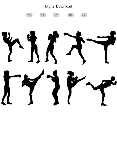 Kickboxing Women, Cheer Signs, Women Svg, Boxing Girl, Sport Photography, Woman Silhouette, Kickboxing, Muay Thai, Make Art