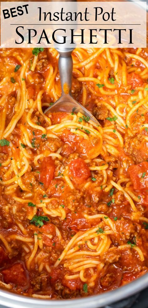 Instant Pot Spaghetti Recipe, The Cozy Cook, Spaghetti With Ground Beef, Instant Pot Spaghetti, Beef Recipe Instant Pot, Sausage Recipes For Dinner, Cozy Cook, Spaghetti Recipe, Spaghetti Noodles