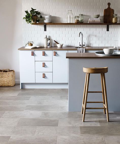 Vinyl Kitchen Floor, Aesthetic Statue, Best Flooring For Kitchen, Amtico Flooring, Vinyl Flooring Kitchen, Stones Aesthetic, Kitchen Floor Tiles Ideas, Bold Kitchen, Kitchen Vinyl