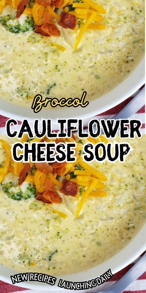 Prepare to elevate your taste buds with a symphony of flavors in our Broccoli Cauliflower Cheese Soup—an exquisite fusion of wholesome vegetables and decadent cheese that transforms comfort food into a culinary masterpiece. Picture a velvety blend of tender broccoli and cauliflower enveloped in a rich, creamy base, harmonizing with the bold notes of premium cheese. This isn’t just soup; it’s a journey into indulgence, a celebration of textures and tastes that will warm your soul and redefine your soup experience. Join us as we unveil the secrets to crafting this gourmet delight, promising a bowl of sophistication that transcends the ordinary. 🥦✨ Broccoli Cauliflower Cheese Soup, Brocoli And Cheese, Broccoli Cauliflower Cheese, Cauliflower Cheese Soup, Cauliflower Cheese Soups, Easy Burger Recipe, Broccoli And Cauliflower, Cauliflower Cheese, Broccoli Cauliflower