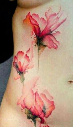 Love this watercolor tattoo. Wildflowers Tattoo, Wörter Tattoos, Watercolor Tattoo Flower, Tattoos Inspiration, Disney Tattoo, Tattoos Skull, Tattoo Magazines, Tattoos For Daughters, Flower Tattoo Designs