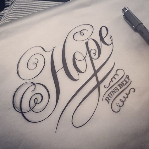 Hope. Quote Drawings, Creative Stitching, Inspiration Typographie, Cursive Handwriting, Calligraphy Handwriting, Creative Lettering, Calligraphy Alphabet, Lettering Styles, Cursive Writing