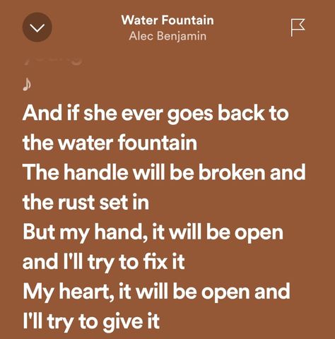 Water Fountain Lyrics, Water Fountain Alec Benjamin, Alec Benjamin Lyrics, Song Captions, Alec Benjamin, Concert Ideas, Double Dare, Quotes Lyrics, Spotify Lyrics