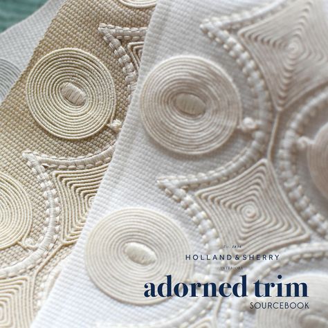 Adorned Trim Sourcebook | 2020 by Holland & Sherry - Issuu Dori Embroidery, Border Embroidery Designs, Handwork Embroidery Design, Embroidery Designs Fashion, Decorative Trim, Embroidery Fashion, Embroidery Inspiration, Hand Embroidery Designs, Fine Fabric