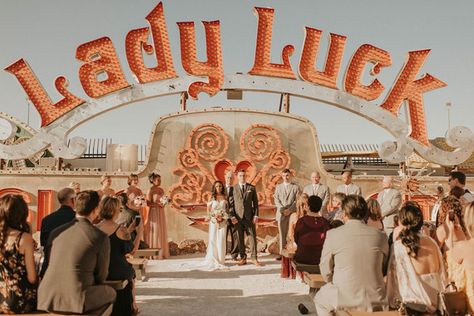 Neon Museum Wedding, Vegas Neon Museum, Museum Elopement, Las Vegas Neon, Vegas Elopement Photography, Neon Museum Las Vegas, Las Vegas Bride, Gothic Wedding Theme, Las Vegas Wedding Photos