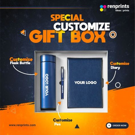 ✨ Looking for the perfect corporate or personal gift? ✨ Customize your own Special Gift Box with Renprints! 🎁 ✅ Customizable Flask Bottle ✅ Personalized Diary ✅ Branded Pen 🎨 Add your logo and make it uniquely yours! Ideal for businesses, events, or as a thoughtful gift. 📦 Place your order today! 🌐 www.renprints.com 💬 https://wa.me/+918059721151 #CustomizedGifts #CorporateGifting #Renprints #PersonalizedGiftBox #UniqueGifts #CustomLogo #GiftIdeas #renprintsindia #hisar #haryana #india #aap... Corporate Gifting Ads, New Year Corporate Gifts, Gifts Banner, Corporate Giveaways, Custom Flask, Real Estate Marketing Design, Flask Bottle, Creative Advertising Design, Customised Gifts