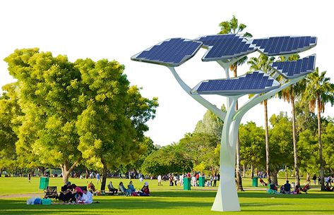 Solar Tree Lights, Solar Charging Station, How Solar Energy Works, What Is Solar Energy, Solar Tree, Solar City, Outdoor Tree Lighting, Zoological Garden, Solar Energy Projects