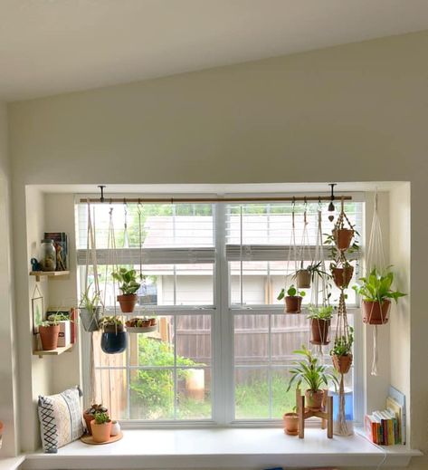 Windowsill, styling, shelves, plants, planters, books Plants Living Room Window, Window Sill Ledge, Window Sill Bookshelf, Styling A Bay Window Sill, Window Sill Planter Ideas, Windowsill Planter Indoor, Amy And Kate Capturing Home, Office Window Sill Decor, Windowsill Ideas Bedroom