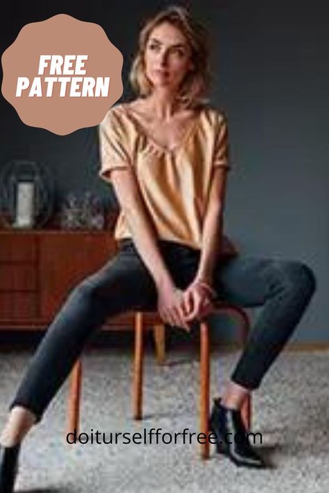 Free Sewing Patterns For Women Tops, Free Sewing Patterns For Women, T Shirt Sewing, Sewing Patterns Free Women, T Shirt Sewing Pattern, Sewing Couture, Clothing Pattern Design, Trendy Sewing Patterns, Sewing Patterns For Women