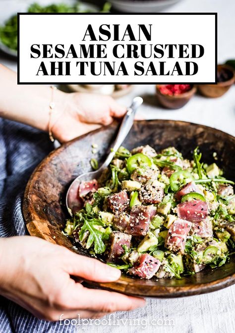 Seared Tuna Salad Recipe, Ahi Salad Recipe, Ahi Tuna Dinner Ideas, Seared Tuna Poke Bowl, Salad With Ahi Tuna, Ahi Tuna Salad Dressing, Ahi Tuna Steak Salad Recipe, Ahi Tuna Salad Recipe, Tuna Salad Bowl