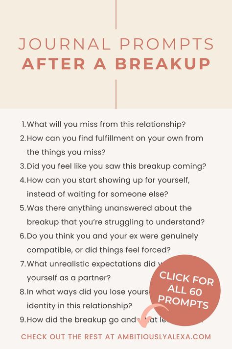 journal prompts for healing from a breakup Break Up Journal Prompts, Daily Journal Prompts For Teens, Enjoy Single Life, Break Up Journal, Breakup Journal Prompts, Boyfriend Journal, Breakup Journal, Healing Breakup, Journal Prompts For Healing