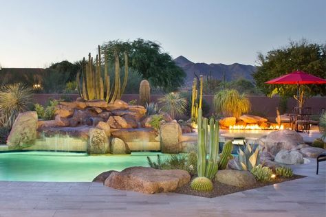 Arizona Garden Ideas, Arizona Backyard Landscaping, Desert Landscaping Backyard, Arizona Pools, Desert Landscape Design, Desert Backyard, Arizona Garden, Arizona Backyard, Arizona Gardening