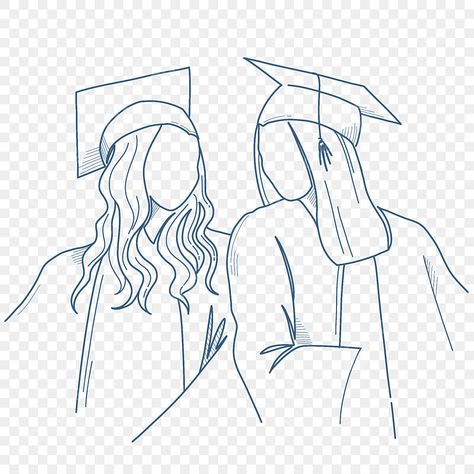 Line Art Best Friend, Graduation Line Art, Graduation Drawing, Friend Drawing, Sketch Woman, Graduate College, Friends Sketch, Graduation Poster, Teaching Drawing