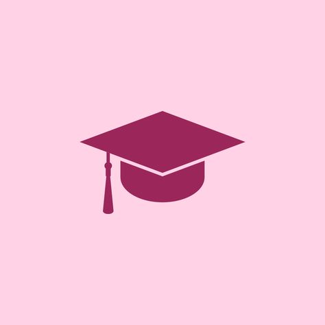 Graduation Cap Aesthetic Wallpaper, Pink School Widget, Graduation Icon Instagram Highlight, Pink School Aesthetic Wallpaper, Graduation Aesthetic Pink, School Highlight Cover, School Highlight Cover Instagram, Pink Graduation Aesthetic, Pink School Icon