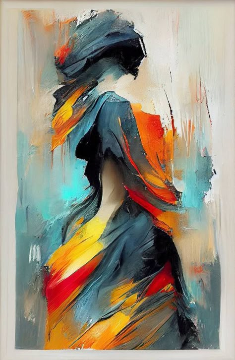 Abstract Person Painting, Portrait Painting Ideas, Elegant Portrait, Colorful Art Paintings, Abstract Figure Art, Sailing Art, Dance Paintings, Girl Painting, African Art Paintings