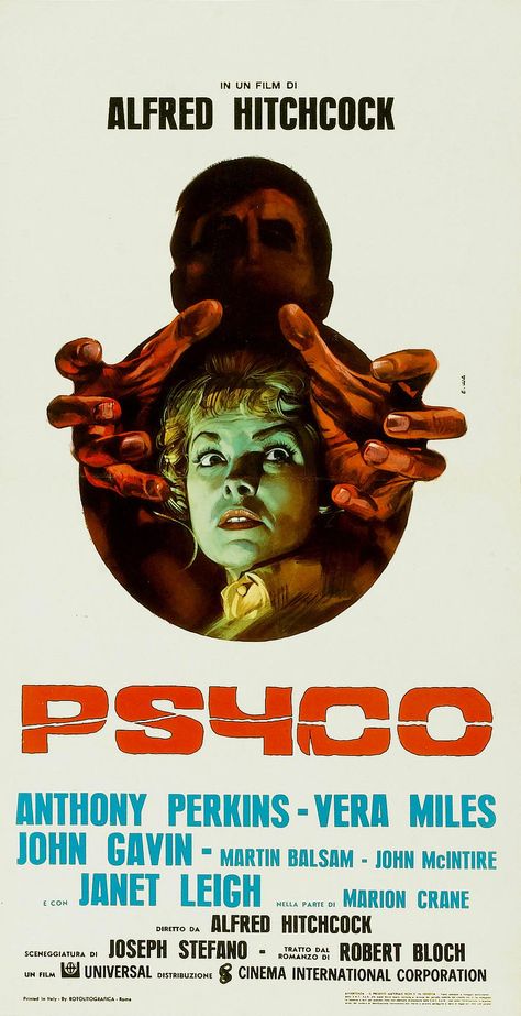 Psycho (1960) poster for the Italian release [10171982] Requiem Of A Dream, Horror Women, Posters Horror, Vera Miles, Horror Wallpaper, Horror Poster, Alfred Hitchcock Movies, Italian Posters, Horror Vintage