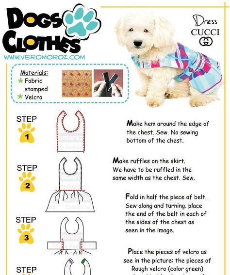 Dog Dress All Sizes Xs-s-m-l Sewing Pattern Pdf Dog Clothes 3A7 Dog Dress Pattern Free Pdf, Small Dog Dress Pattern Free, Dog Dress Pattern Free How To Make, Dog Dress Pattern Free, How To Make Dog Clothes Diy, Outfits To Sew, Sew Dog Clothes, Sewing Patterns Free Dog, Dog Shirt Pattern