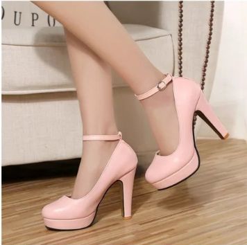 Elegant Ankle Strap High Heels Shoes · KoKo Fashion · Online Store Powered by Storenvy High Heel Shoes Elegant, Light Pink Shoes, Strap High Heels, Heels Aesthetic, Cute Shoes Heels, Pink High Heels, Ankle Strap High Heels, High Heels Shoes, Work Place