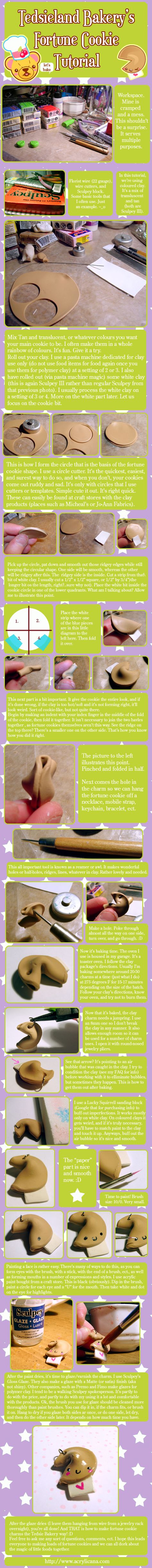 Fortune Cookie Charm Tutorial by ~tedsie on deviantART Ceramic Fortune Cookie, Handmade Ceramic Planters, Clay Moulding, Fortune Cookies, So Many Questions, Polymer Clay Miniatures, Clay Food, Miniatures Tutorials, Fortune Cookie