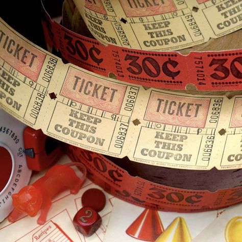 Valentine Tickets, Tickets Aesthetic, Diy Tickets, Red Ticket, Vintage Tickets, Circus Tickets, Carnival Tickets, Tumblr Banner, Circus Aesthetic