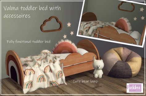 Valma mini set | Pinkbox AnYe on Patreon Sims4 Cc Toddler, Pinkbox Anye, Sims Custom Content, Toddler Cc Sims 4, Sims 4 Beds, Sims Baby, Die Sims 4, The Sims 4 Pc, Sims 4 Bedroom