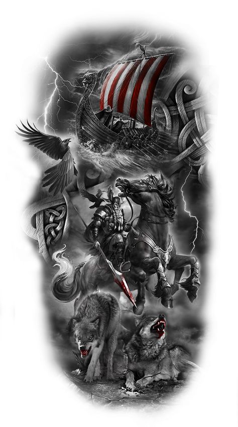 Wariors Men Tattoo, Viking Tattoo Designs Men, Scare Tattoo, Men's Leg Tattoos, Tattoos Viking, Valhalla Tattoo, Escudo Viking, Viking Tattoos For Men, Warrior Tattoo Sleeve