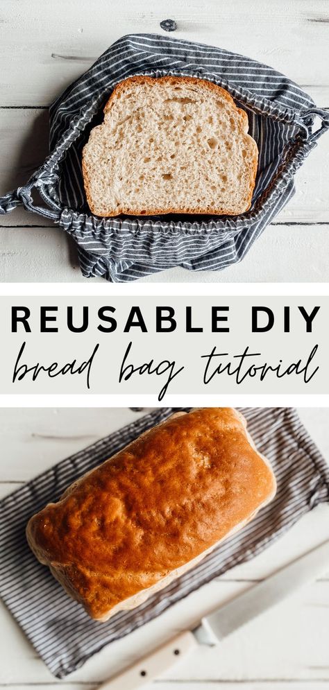 DIY reusable bread bag Milling Flour, Hand Sewn Projects, Diy Bread, Bread Bag, Sewing Machine Projects, Bread Bags, Beginner Sewing, Creative Skills, Sewing Projects For Beginners