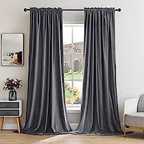 Grey Velvet Curtains, Grey Blackout Curtains, Drapes For Bedroom, Long Curtains, Insulated Curtains, Drape Panel, Thermal Curtains, Velvet Curtains, Grey Velvet